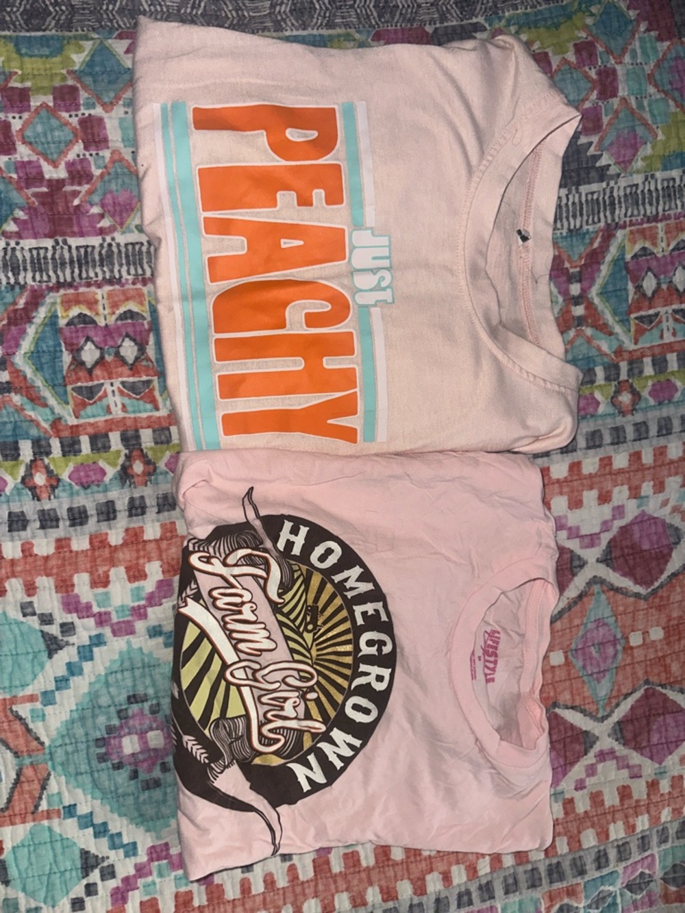 Pink Graphic Cropped Tee Bundle - Soft Pink Top
